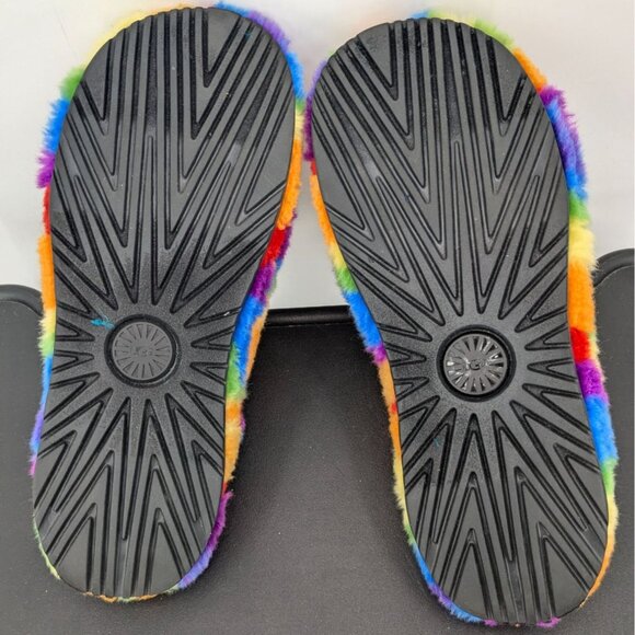 Ugg Fluff You Cali Collage Slippers Adult Size 11 Slip-On Rainbow Pride Colorful - Picture 8 of 11